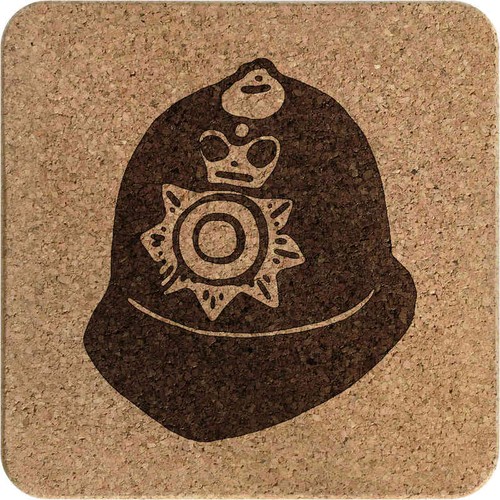 Police helmet square cork - 'police,