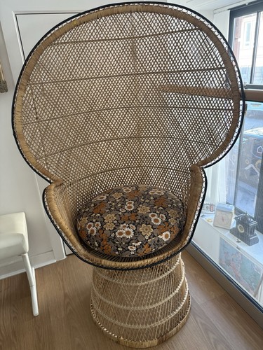 Vintage 1970s rattan wicker - rattan,