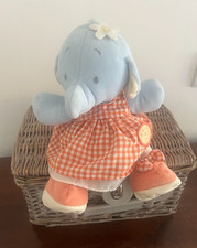 Humphrey’s Corner Blue Lottie Elephant Soft Toy - Orange Gingham Dress - 10"