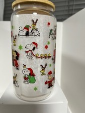 Snoopy inspired 16oz Glass