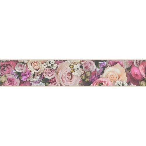 Floral rose wallpaper border - rose,