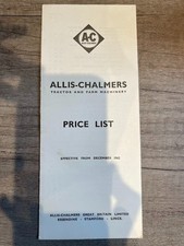 Allis Chalmers Price list December 1962 Vintage Tractor