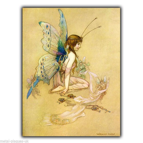 Vintage fairy sign - fairy, metal
