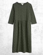 Women’s Seasalt  Jersey Dress Crew Neck ¾ Sleeve Strew Tulip Thread Beech