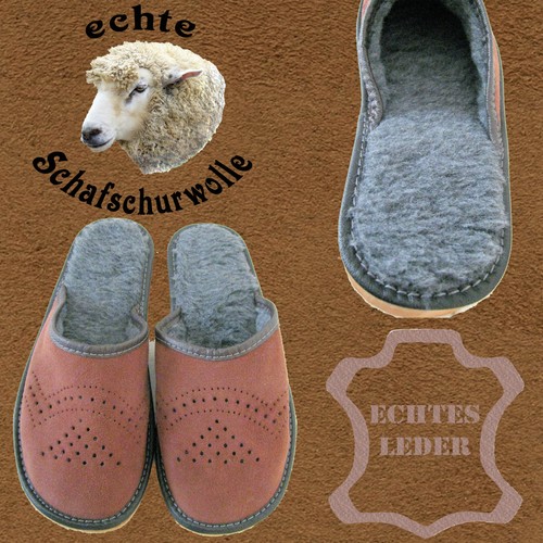 Genuine suede slippers - genuine,