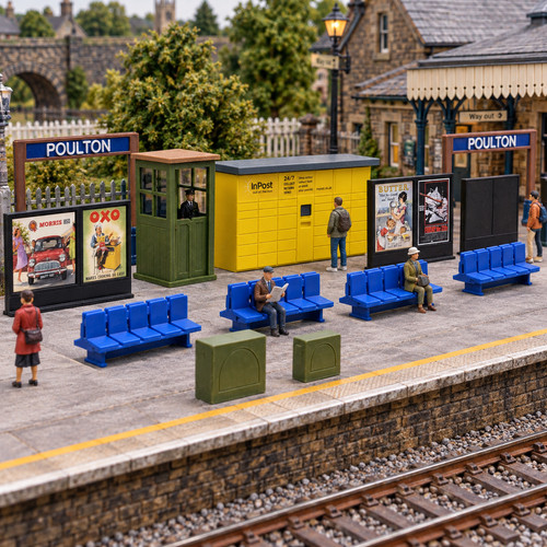 Model railway scene set and - model,