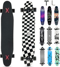 46" Longboard Skateboard B/W