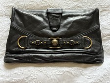 Juicy Couture Clutch Bag Large Black Butter Soft Leather BNWOT