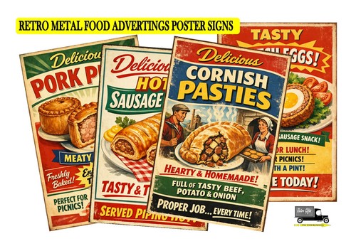 Retro food bakers - bakers,, butchers