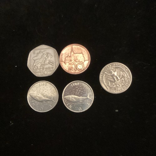 Foreign coins mixed see - 5,