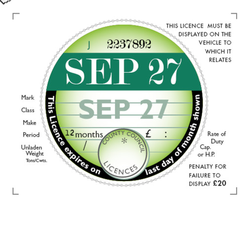 Vintage road tax - vintage,