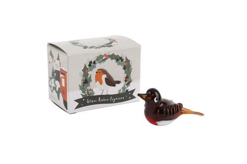 Robin glass ornament - robin, gift