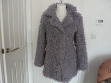 Grey Fluffy shaggy coat UK12 from Atmosphere