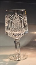 Royal Marines Crest  Galway Crystal large wine glass Per Mare Per Terram