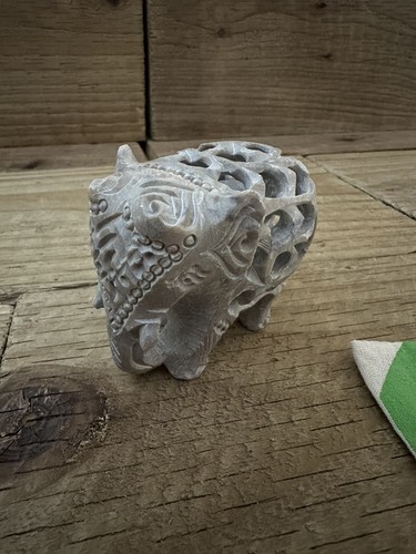 Hand carved soapstone elephant - hand,