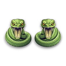 2x Small Green Cobra Snake