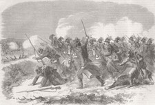 GERMANY. Schleswig-Holstein. Battle of Over-Selk 1864 old antique print