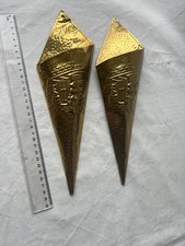 Pair of Vintage Hammered Brass