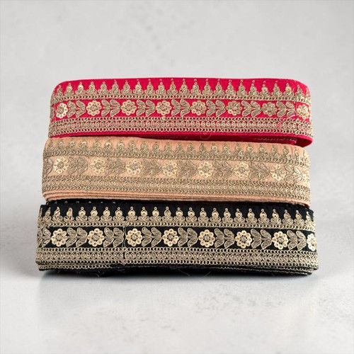 Indian silk lace trim gold - silk,