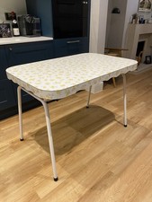  Vintage Retro Floral Formica Dining/Kitchen/sewing Table/desk Metal Frame 1960s