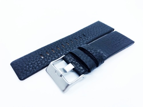 Black genuine leather strap - black,