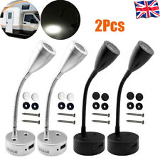 2 x 12v LED Touch Dimmable USB Spot Reading Light Campervan Caravan Boat