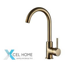 Lida Brushed Gold Kitchen Faucet Tap - Single Lever, Durable Stainless Steel