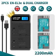 2PCS EN-EL3e EL3a Battery +