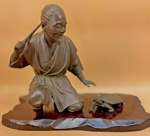 Japanese meiji signed - signed, bronze