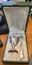 vintage egg cup and spoon