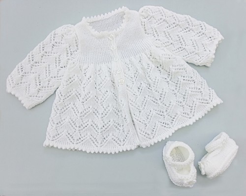 Hand knitted baby matinee