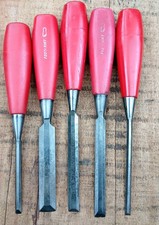 Vintage Footprint Wood Work Tools Made In England Bevel Edge ×5