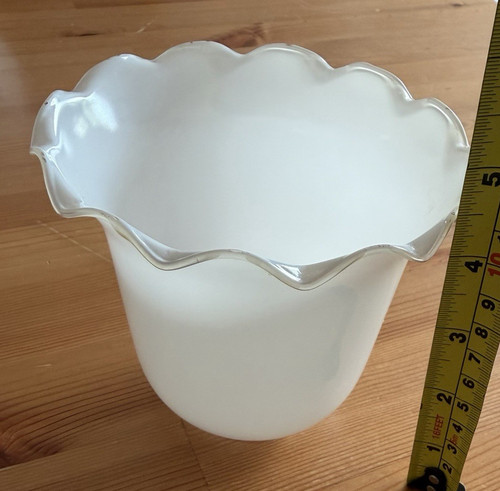 White glass bell lampshade - glass,