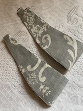 Laura Ashley Tie Backs Unused Pair Grey White Floral Design Think Josette Fabric