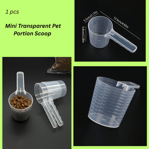 Transparent pet food measuring - transparent,