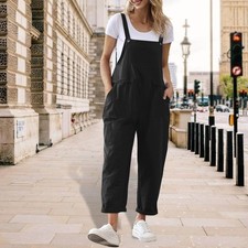 Womens Overalls Dungarees Trousers with Pocket Ladies Baggy Jumpsuit Playsuit UK