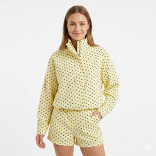 Women's Polka Dot Zip Up