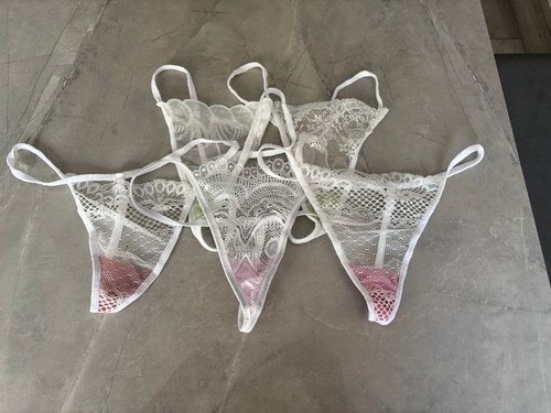 White lace thong string - lace, g