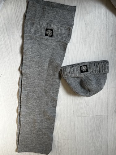 Stone island hat scarf set - stone,