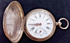 ANTIQUE TOBIAS SWISS 875 SILVER HUNTER POCKET WATCH 15 RUBIS KEY WIND