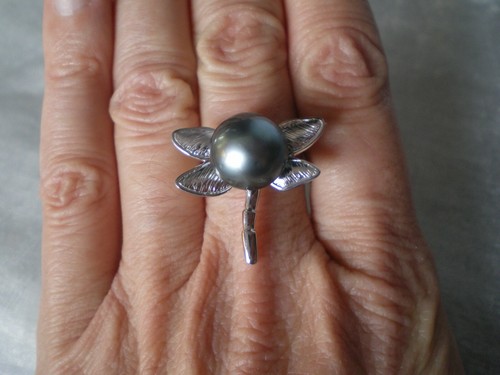Tahitian cultured pearl ring - tahitian,
