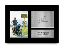 Steve McQueen Excellent Gift Idea Framed Autograph Picture Print to Movie Fans