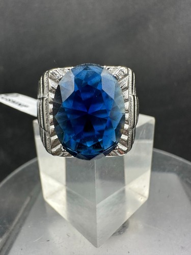 Mens sapphire ring signet - ring,