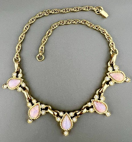 Vintage kramer necklace pink - vintage,