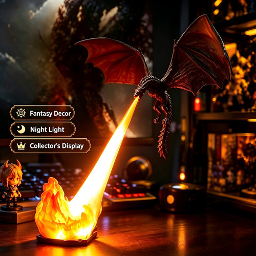 Dragon wing night - dragon, light