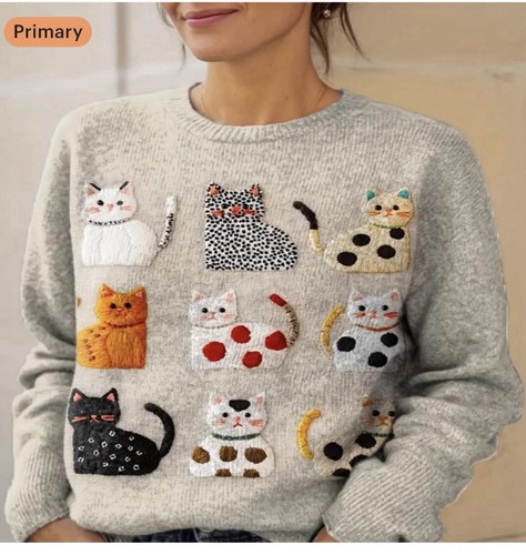 Cat jumper ladies - jumper, polyester