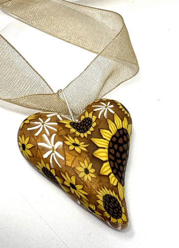 Artisan polymer clay heart - clay,