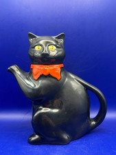 Vintage Art Deco Pussyfoot Black Cat Teapot by Wood & Sons, 1920 - 30s