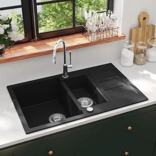 Black granite double kitchen - double,