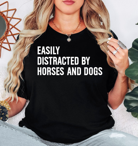 Horse and dog lover shirt - horse, t